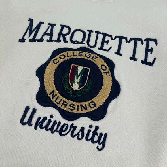 VTG 90s Mens LEE Marquette University Eagles Nursing Reverse Weave Crewneck Sz L - Picture 3 of 7